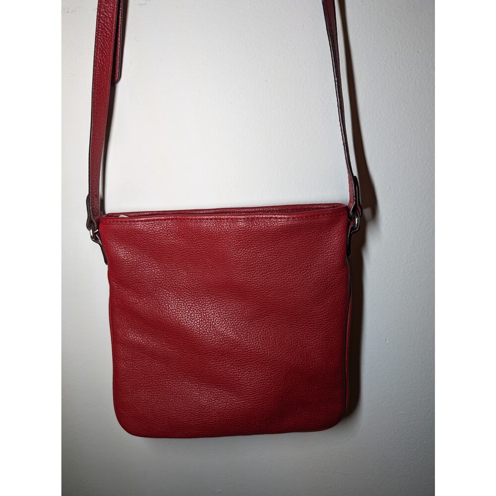 Lauren by Ralph Lauren Red Leather Crossbody Purse - Picture 4 of 7